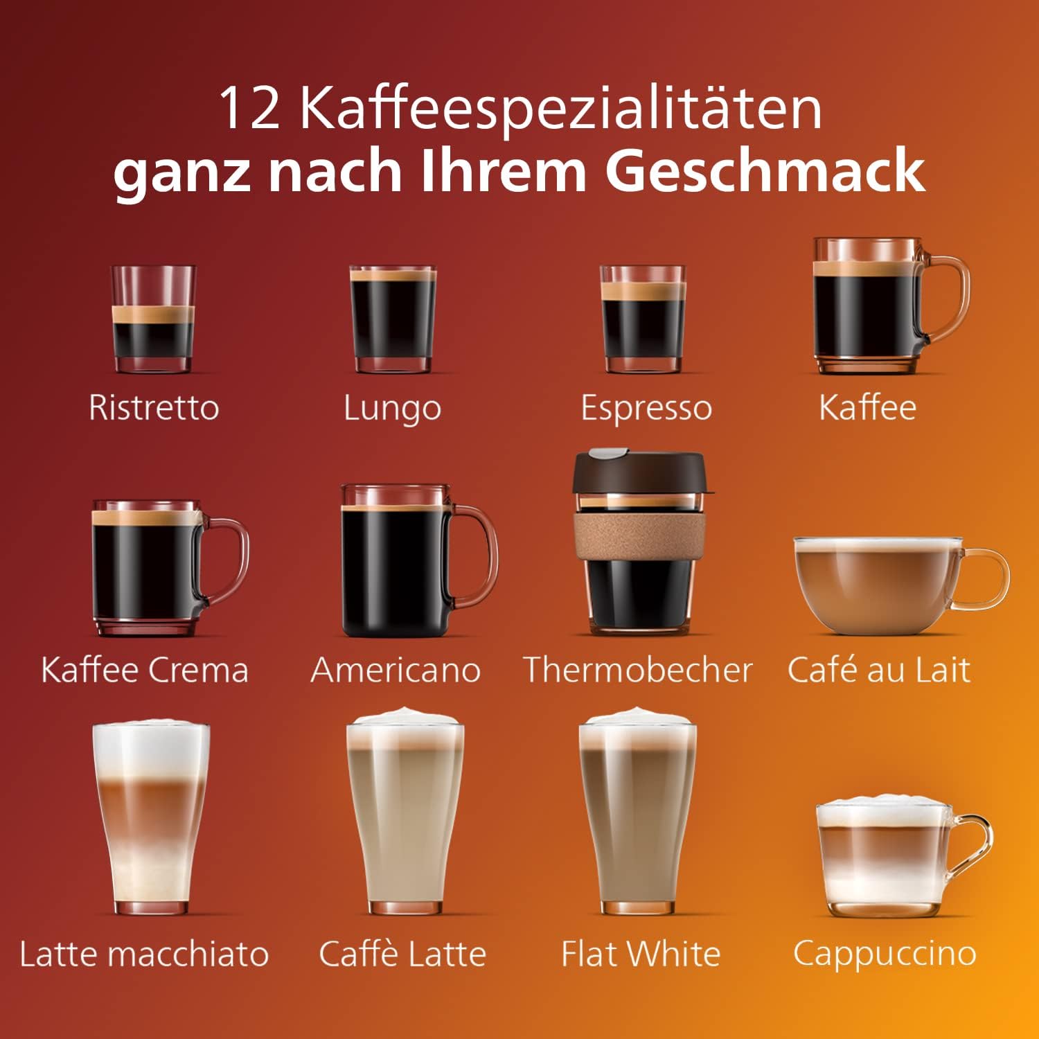 12 Spezialitäten auf Knopfdruck